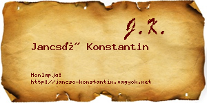 Jancsó Konstantin névjegykártya
